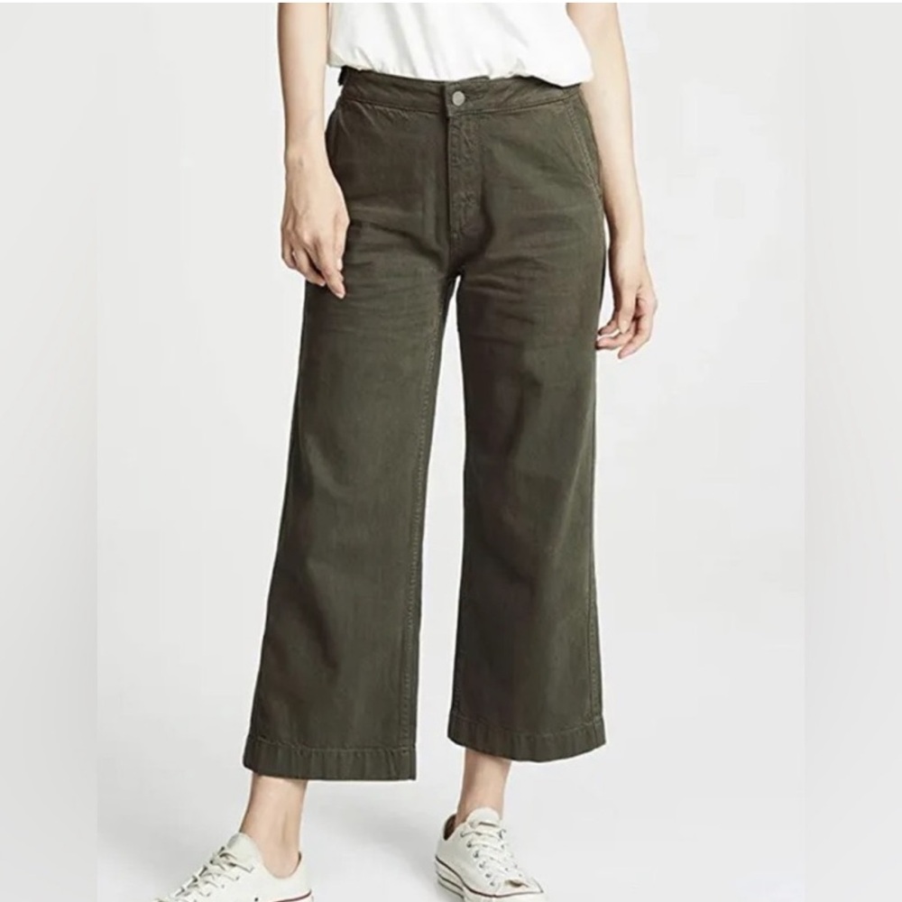 DL1961 Olive Wide Leg Crop Pants